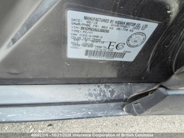 Aukcja sprzedaży 2018 Nissan Kicks, vin: 3N1CP5CU5JL508265, numer aukcji: 40092316