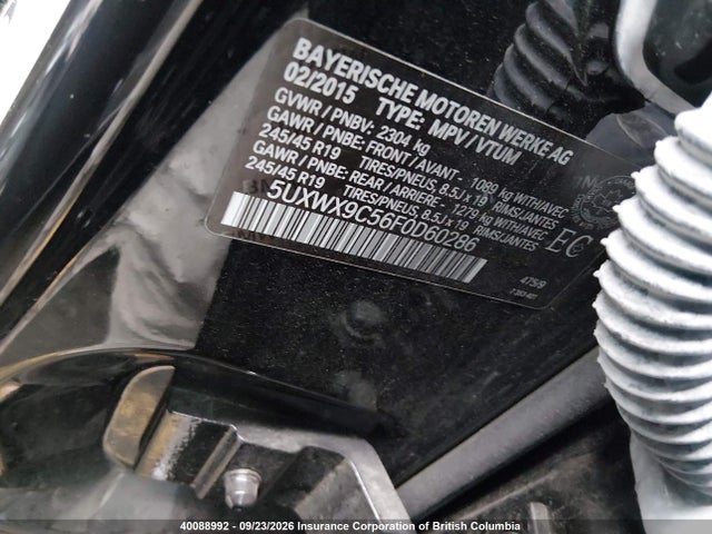 BMW X3 Xdrive28i 2015 5UXWX9C56F0D60286 Image 13