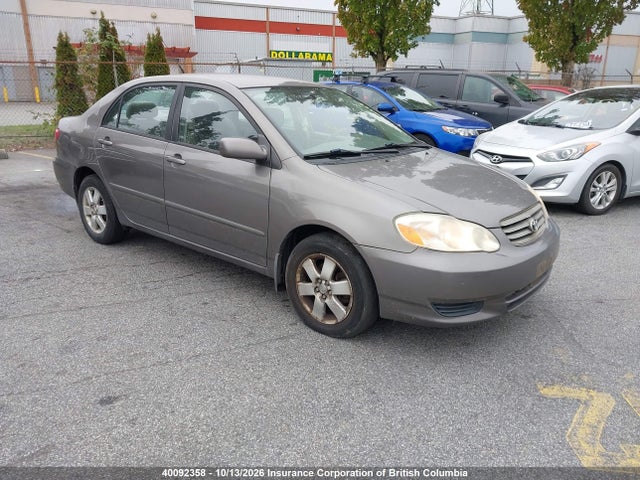 2003 Toyota Corolla Ce/le/sport მანქანა იყიდება აუქციონზე, vin: 2T1BR32E03C762778, აუქციონის ნომერი: 40092358