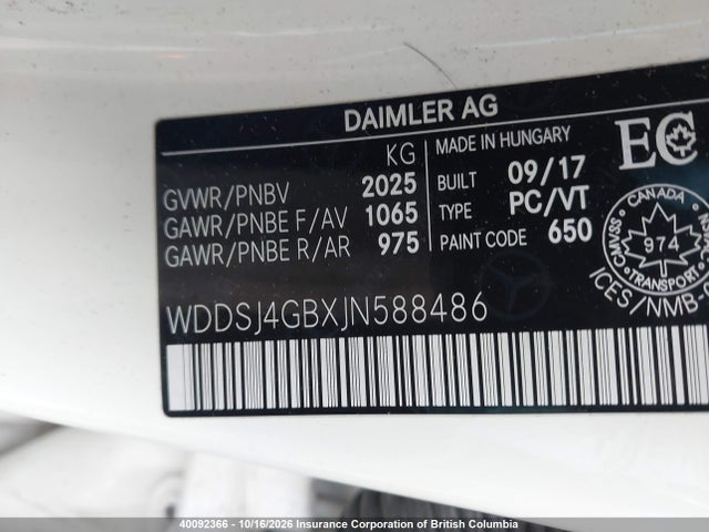 WDDSJ4GBXJN588486 Mercedes-Benz CLA 250 4MATIC