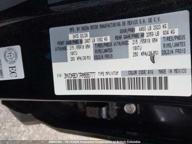 Aukcja sprzedaży 2024 Mazda Cx-30, vin: 3MVDMBDY7RM665777, numer aukcji: 40092394