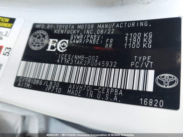 Toyota CAMRY XSE 2023 4T1K31AK2PU045932 Image 9
