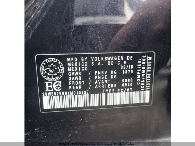 3VWE57BU0KM010797 Volkswagen Jetta