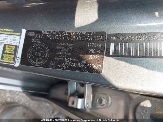 Aukcja sprzedaży 2015 Kia Forte Ex, vin: KNAFX4A82F5425682, numer aukcji: 40084018