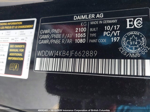 Продаж на аукціоні авто 2018 Mercedes-benz C 300 4matic, vin: WDDWJ4KB4JF662889, номер лоту: 40092451