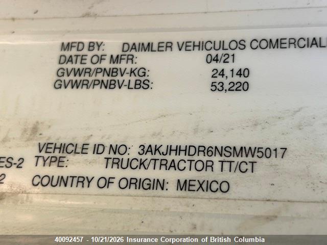 Freightliner New Cascadia 126 2022 3AKJHHDR6NSMW5017 Image 17