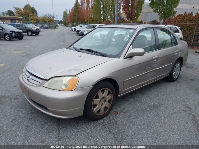 2002 Honda Civic მანქანა იყიდება აუქციონზე, vin: 2HGES26772H523659, აუქციონის ნომერი: 40092460