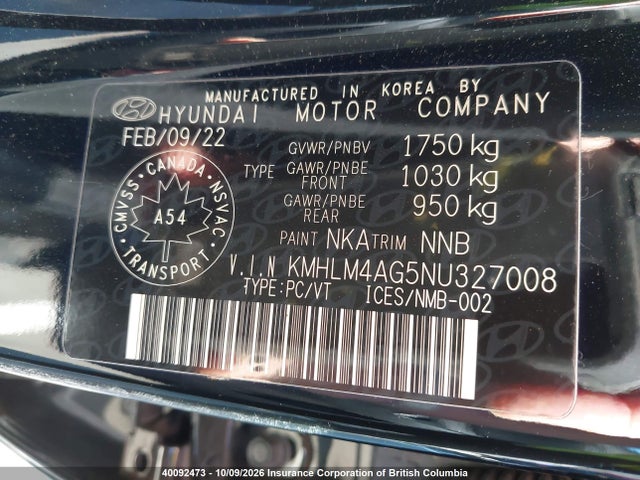 Aukcja sprzedaży 2022 Hyundai Elantra Essential Manual, vin: KMHLM4AG5NU327008, numer aukcji: 40092473