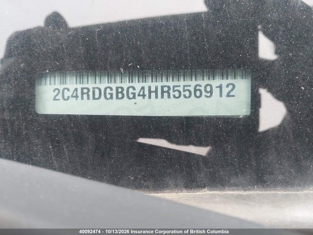 40092474 :رقم المزاد ، 2C4RDGBG4HR556912 vin ، 2017 Dodge Grand Caravan Se مزاد بيع