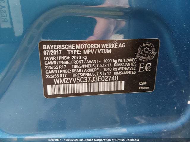 Продаж на аукціоні авто 2018 Mini Cooper Countryman All4, vin: WMZYV5C37J3E02740, номер лоту: 40091097