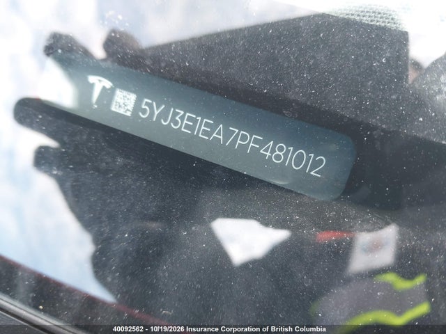 40092562 :رقم المزاد ، 5YJ3E1EA7PF481012 vin ، 2023 Tesla Model 3 Rwd مزاد بيع