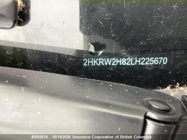 40092614 :رقم المزاد ، 2HKRW2H82LH225670 vin ، 2020 Honda Cr-v مزاد بيع