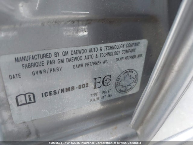 Aukcja sprzedaży 2006 Chevrolet Aveo, vin: KL1TD69696B526823, numer aukcji: 40092633