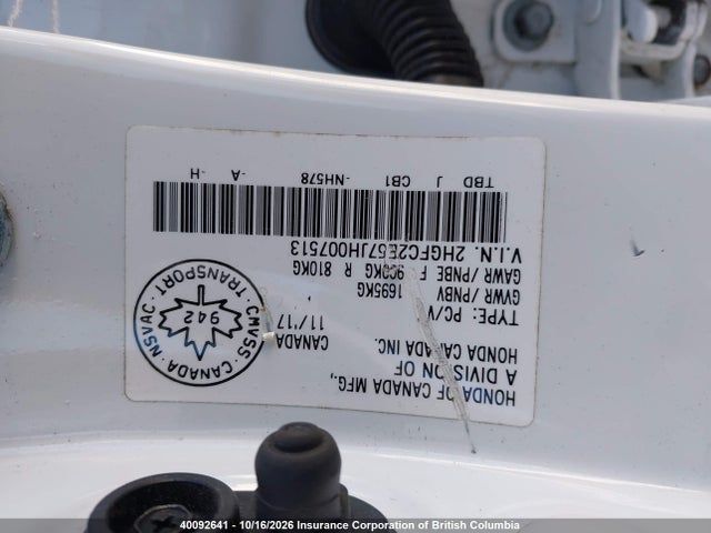 Honda Civic 2018 2HGFC2E57JH007513 Image 9