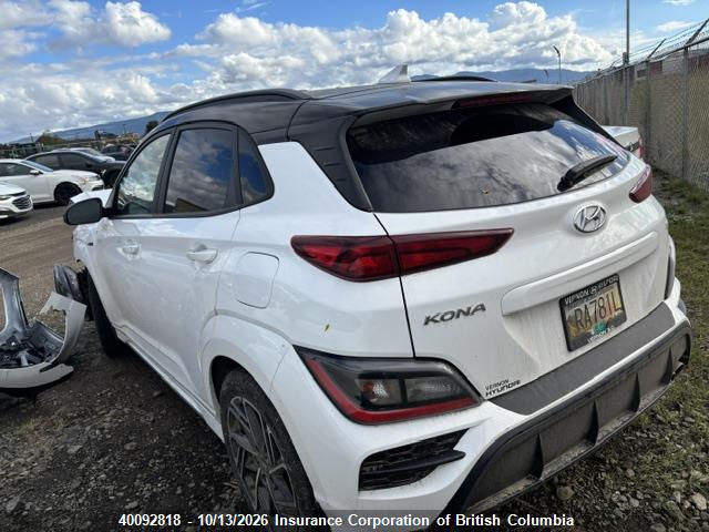 40092818 :رقم المزاد ، KM8K63A38NU784702 vin ، 2022 Hyundai Kona مزاد بيع