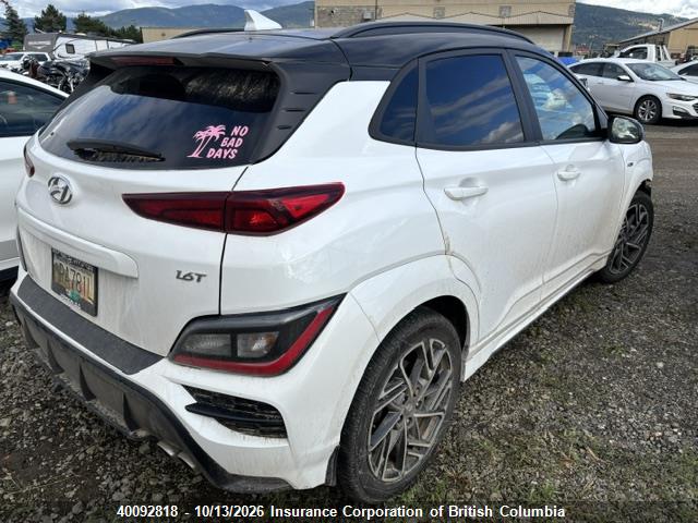 40092818 :رقم المزاد ، KM8K63A38NU784702 vin ، 2022 Hyundai Kona مزاد بيع