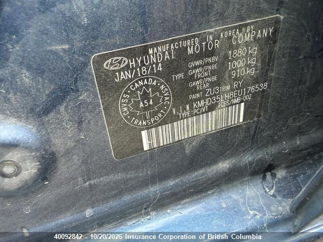 Hyundai ELANTRA GT 2014 KMHD35LH8EU176538 Image 14