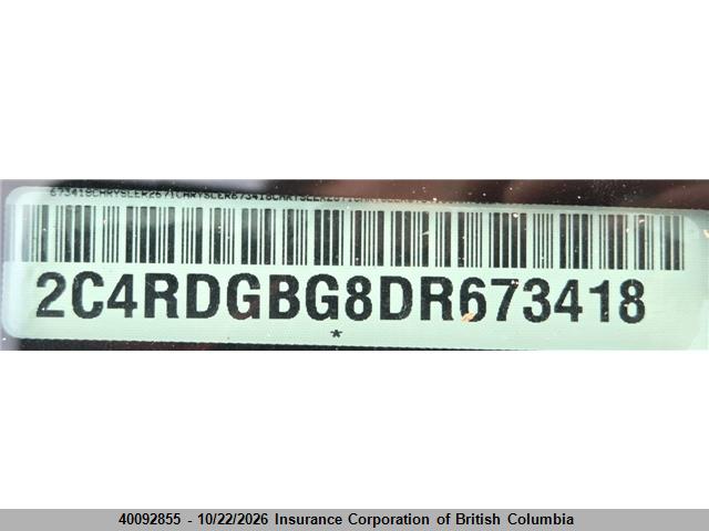 40092855 :رقم المزاد ، 2C4RDGBG8DR673418 vin ، 2013 Dodge Grand Caravan Se مزاد بيع