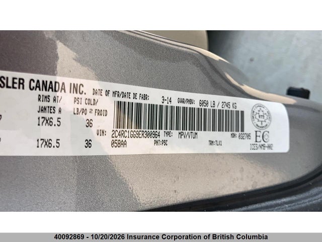 Aukcja sprzedaży 2014 Chrysler Town & Country Limited, vin: 2C4RC1GG9ER300964, numer aukcji: 40092869