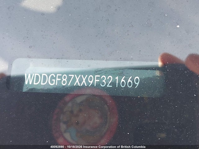 40092890 :رقم المزاد ، WDDGF87XX9F321669 vin ، 2009 Mercedes-benz C 350 4matic مزاد بيع