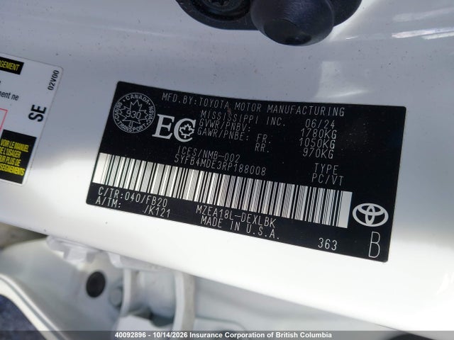5YFB4MDE3RP188008 Toyota COROLLA LE