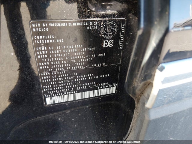 3VV2B7AX9LM098407 Volkswagen Tiguan Se/sel