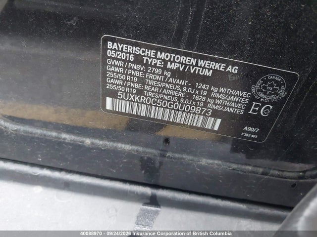 Aukcja sprzedaży 2016 Bmw X5 Xdrive35i, vin: 5UXKR0C50G0U09873, numer aukcji: 40088970