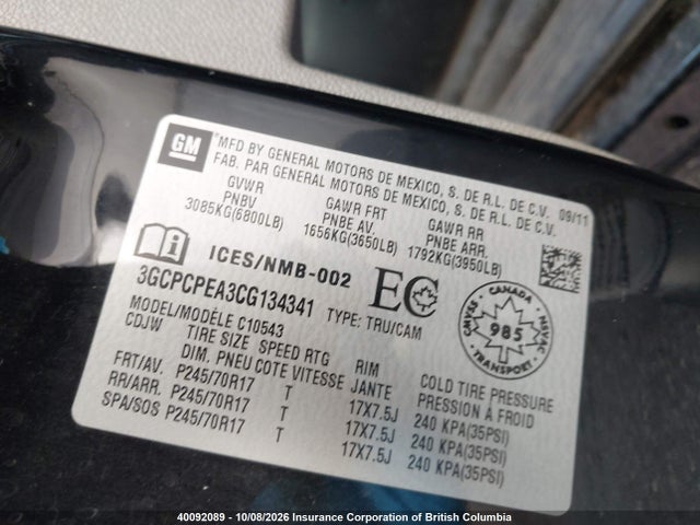 Продаж на аукціоні авто 2012 Chevrolet Silverado C1500, vin: 3GCPCPEA3CG134341, номер лоту: 40092089