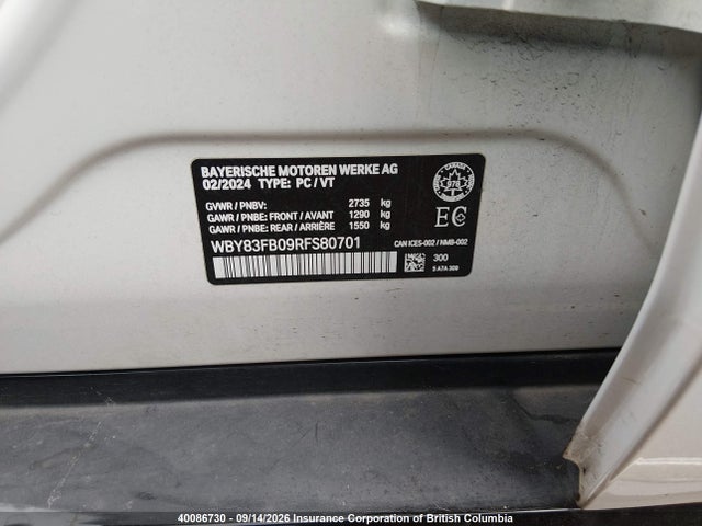 BMW I4 Xdrive 40 2024 WBY83FB09RFS80701 Image 9
