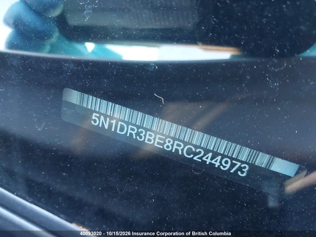 40093020 :رقم المزاد ، 5N1DR3BE8RC244973 vin ، 2024 Nissan Pathfinder Sv مزاد بيع