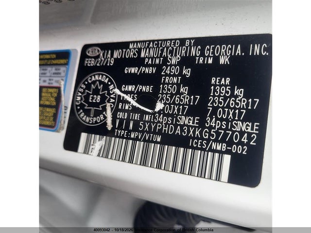 KIA SORENTO EX 2019 5XYPHDA3XKG577042 Image 14