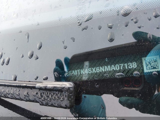 40091099 :رقم المزاد ، 3FMTK4SX6NMA07138 vin ، 2022 Ford Mustang Mach-e Gt مزاد بيع