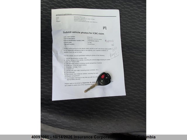 40093091 :رقم المزاد ، JTDBT9K36A1366276 vin ، 2010 Toyota Yaris مزاد بيع
