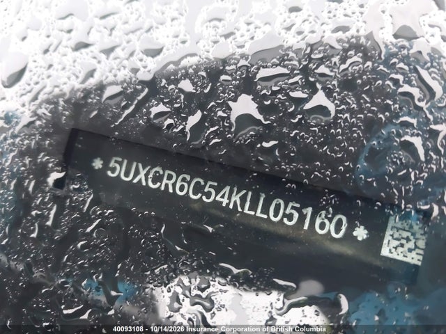 40093108 :رقم المزاد ، 5UXCR6C54KLL05160 vin ، 2019 Bmw X5 مزاد بيع