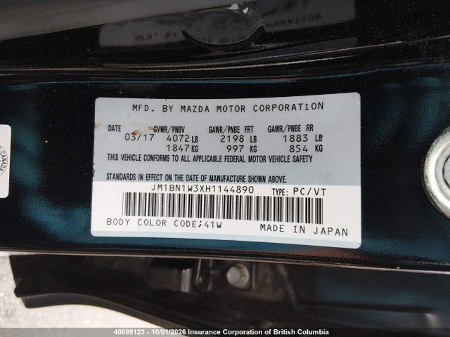 Mazda 3 Grand Touring 2017 JM1BN1W3XH1144890 Image 9