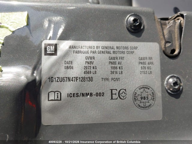 Aukcja sprzedaży 2007 Chevrolet Malibu Maxx Ltz, vin: 1G1ZU67N47F128130, numer aukcji: 40093228
