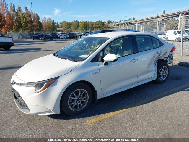 Aukcja sprzedaży 2021 Toyota Corolla Hybrid Base W/li Battery, vin: JTDBAMDE1MJ010068, numer aukcji: 40093305