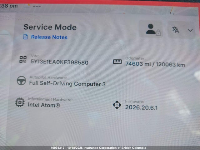 Tesla MODEL 3 2019 5YJ3E1EA0KF398580 Image 16
