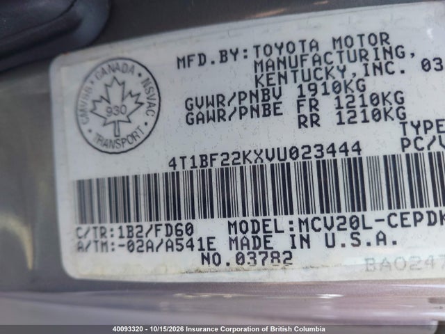Продаж на аукціоні авто 1997 Toyota Camry, vin: 4T1BF22KXVU023444, номер лоту: 40093320