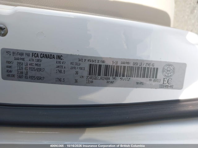 Dodge Grand Caravan Canada Value Package 2018 2C4RDGBG1JR224884 Image 9