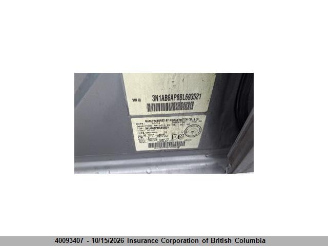 Aukcja sprzedaży 2011 Nissan Sentra 2.0, vin: 3N1AB6AP8BL693521, numer aukcji: 40093407
