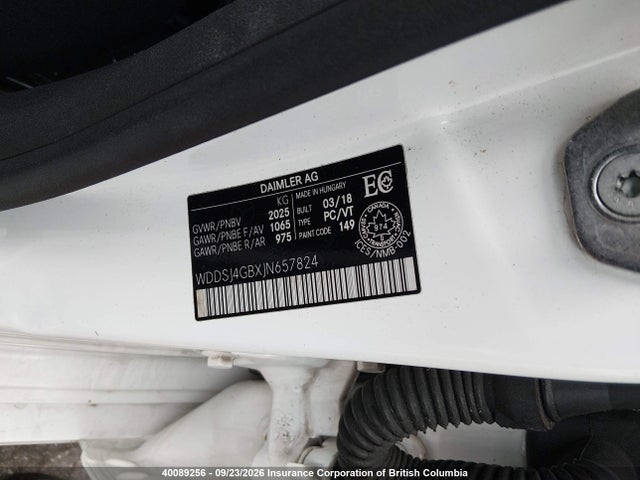 WDDSJ4GBXJN657824 Mercedes-Benz CLA 250 4MATIC