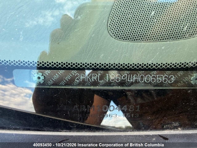40093450 :رقم المزاد ، 2HKRL18694H006563 vin ، 2004 Honda Odyssey Ex مزاد بيع