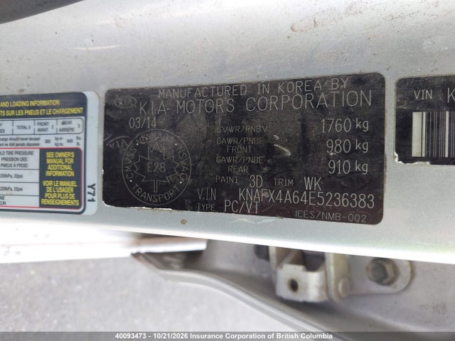 KIA Forte 2014 KNAFX4A64E5236383 Image 9