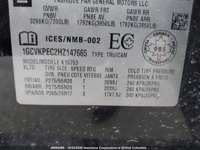 Продаж на аукціоні авто 2017 Chevrolet Silverado K1500 Custom, vin: 1GCVKPEC2HZ147665, номер лоту: 40093498