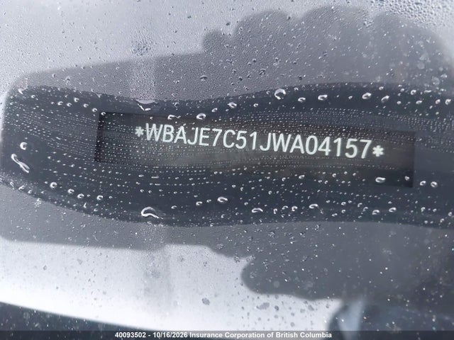 40093502 :رقم المزاد ، WBAJE7C51JWA04157 vin ، 2018 Bmw 540i مزاد بيع