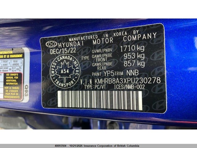 Продажа на аукционе авто 2023 Hyundai Venue, vin: KMHRB8A3XPU230278, номер лота: 40093504