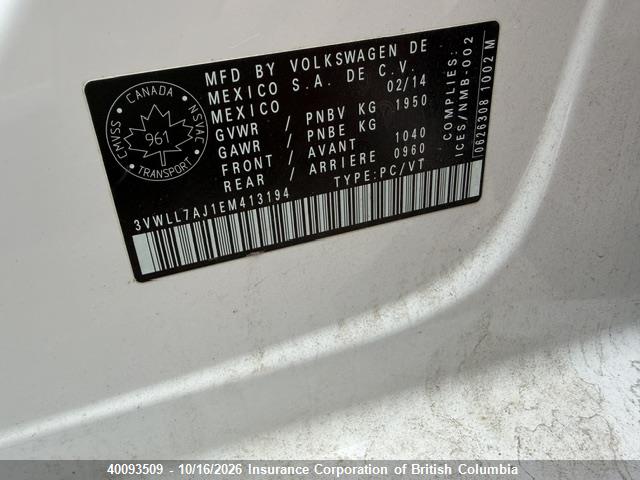 3VWLL7AJ1EM413194 Volkswagen Jetta
