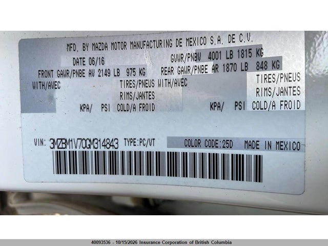 Mazda 3 TOURING 2016 3MZBM1V70GM314843 Image 14