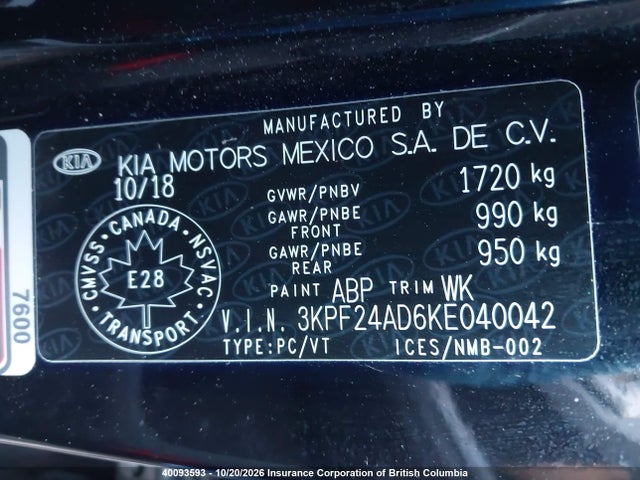 KIA Forte 2019 3KPF24AD6KE040042 Image 9